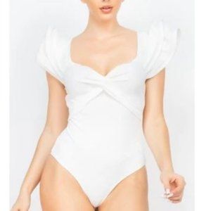 Haute Monde Ruffled Sleeve Bodysuit